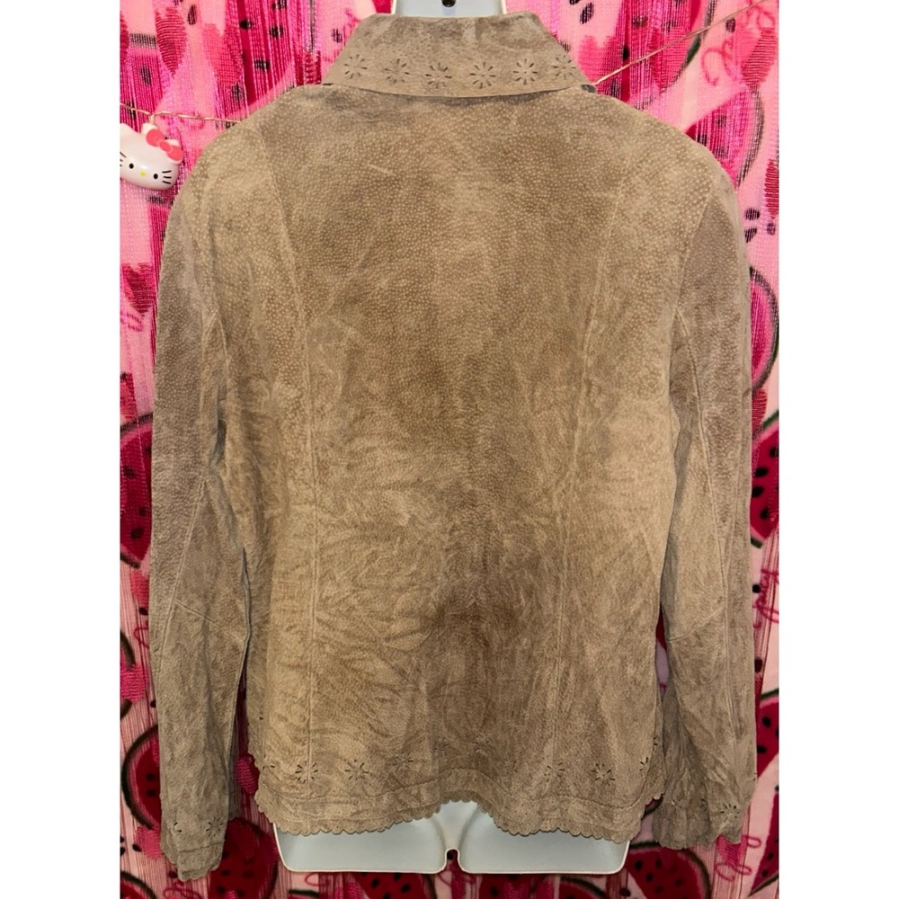 Ami Collared Button Up Cutout Leather Jacket - image 5